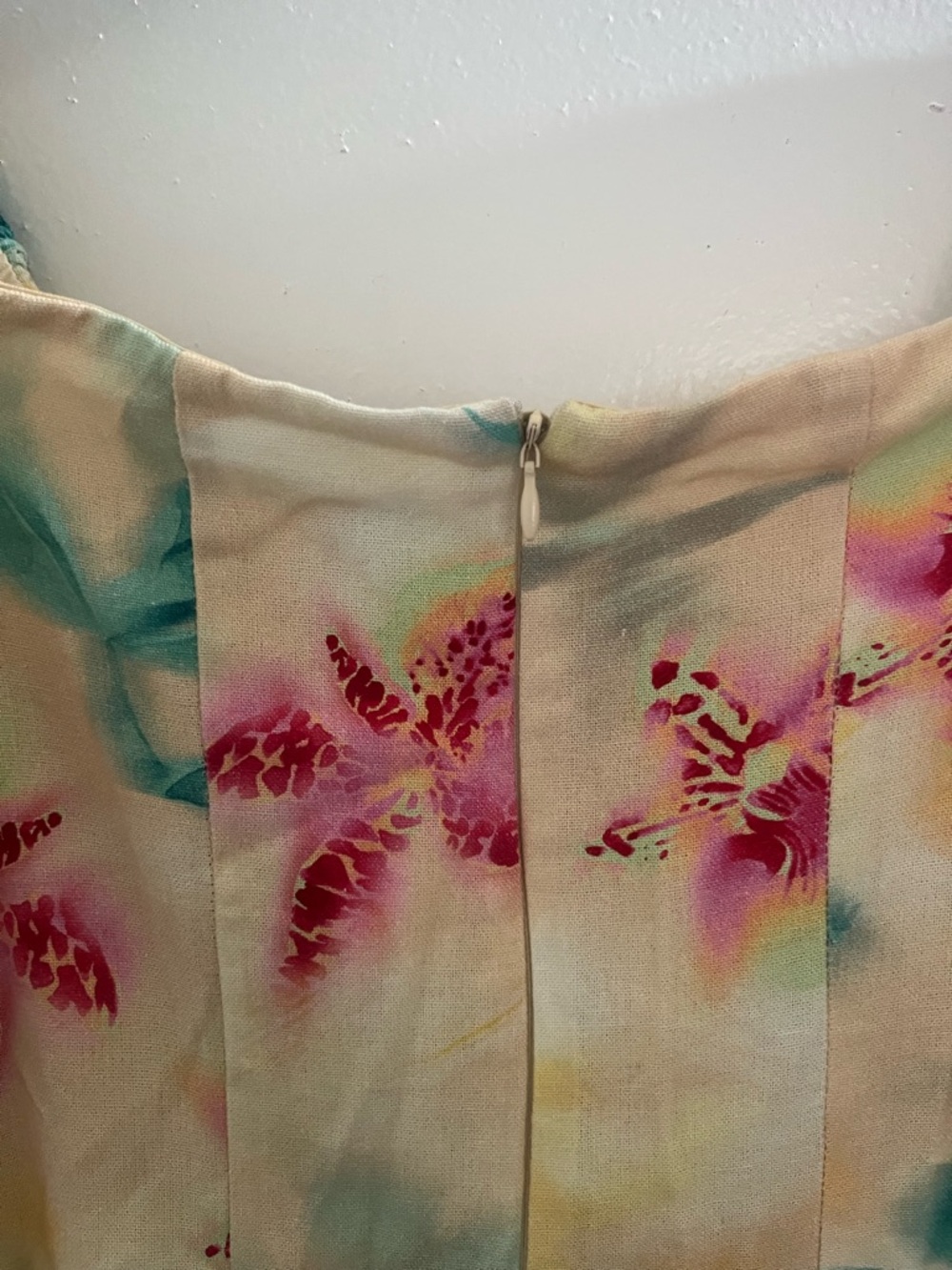 Bar III Yellow Floral Puff-Sleeve Tunic dress with Pink and Teal Accents - Picture 6 of 11